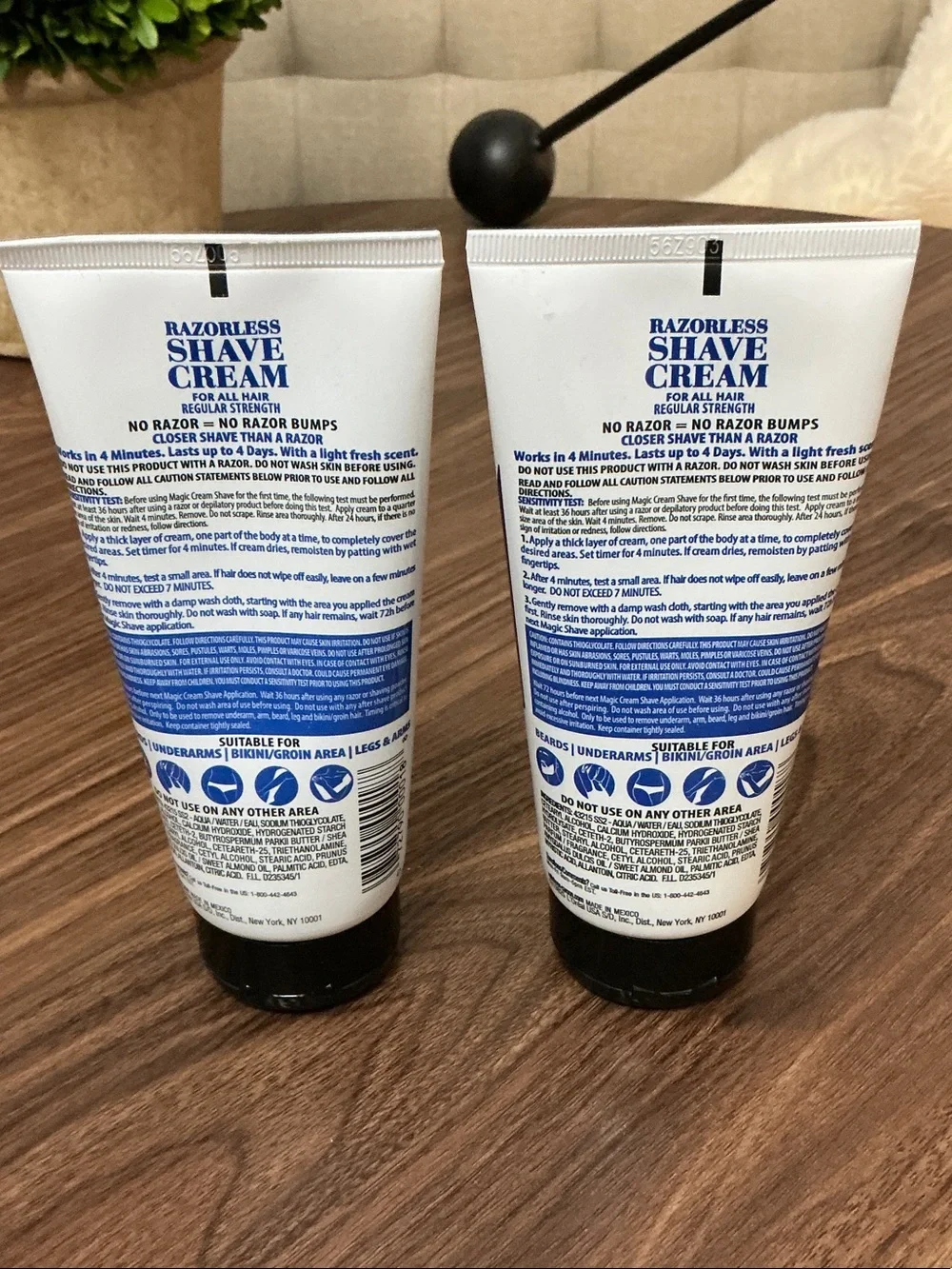 Magic Razorless Shave Cream for Men — Blue and White Tubes